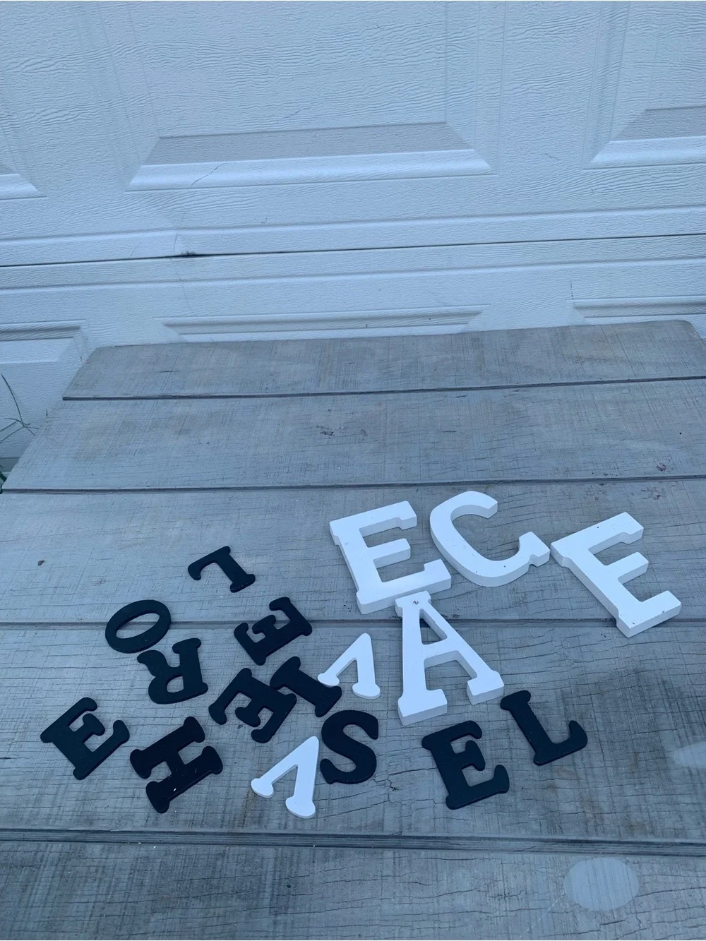 Decorative Black and White Wooden Letters - Mixed Set